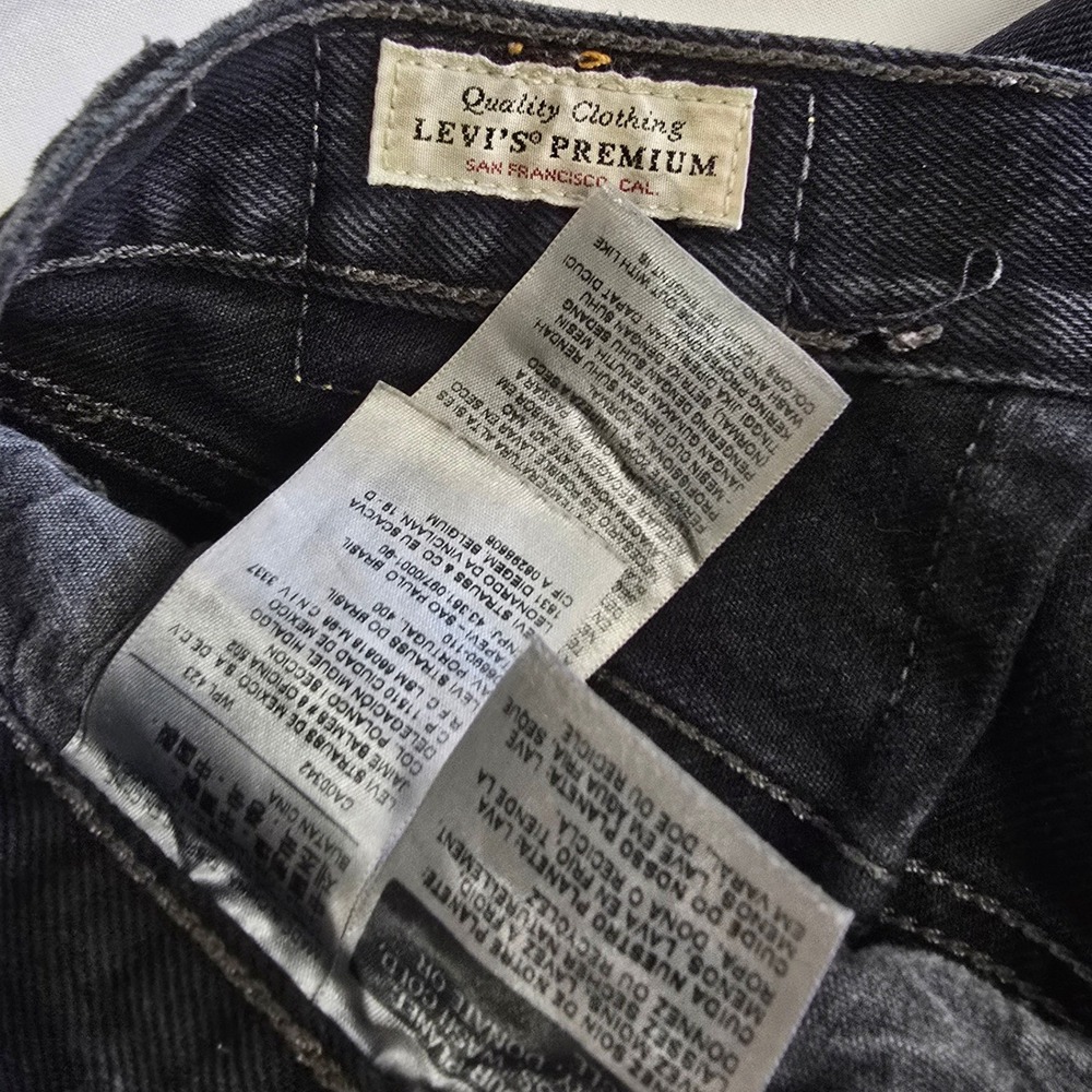 Levis 501 S Skinny Jeans Womens Black Distressed High Rise Denim W30/28 - Picture 7 of 9